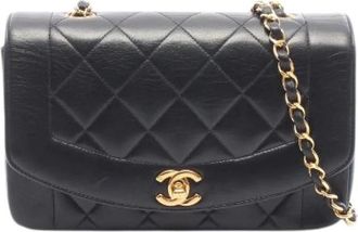 Chanel Pre-owned Matelasse Diana Flap Lambskin Shoulder Bag - - Pre-owned - Donna - Nero - ONE SIZE