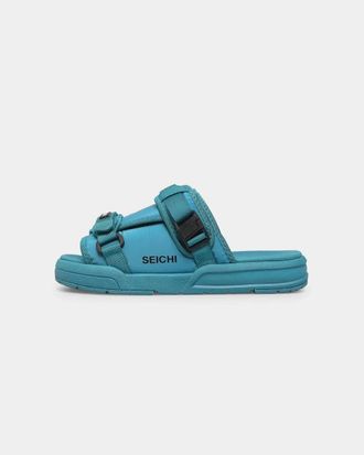 Seichi Mens Seichi Yoroi V2 Sandals Blue Adjustable Strap Slip On Slide HAWK057