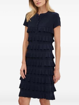 Joseph Ribkoff ruffled mini dress - women - Polyester/Elastane - 36 - Blue