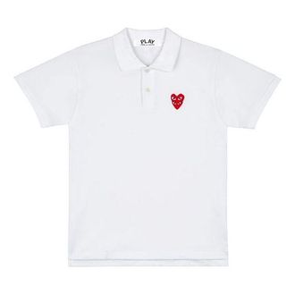Comme Des Garçons Polo Shirt Red Family Heart White AZ-T290-051-2