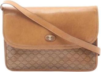 Celine Pre-owned Canvas Shoulder Bag - Dames - Vintage Schoudertas - Bruin - ONE Size - Leer - Vintage