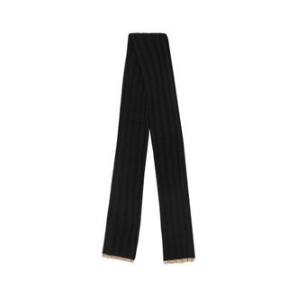Brunello Cucinelli Mens Black Cashmere Scarf