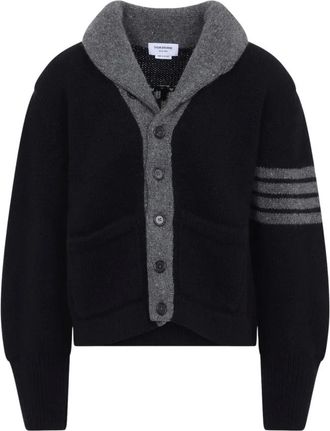 Thom Browne Cardigan 65 Jersey Collar - - Knitwear - Uomo - Nero - L