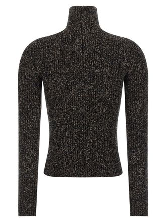 Max Mara Ribbed Wool and Cashmere Moulin&eacute; Sweater - Charcoal