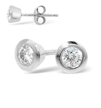 The Diamond Store Platinum Rub-over Lab Diamond Stud Earrings - 0.30CT - F/VS - 5mm