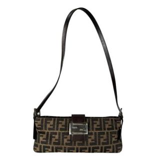 Fendi Pre-owned Shoulder Bags, female, Brown, Size: ONE SIZE Pre-owned Vintage Zucca Shoulder Bag
