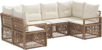 vidaXL Conjunto De Sof&aacute;s De Jard&iacute;n 6 Uds. 6-n&uacute;mero De Plazas Beige Vidaxl