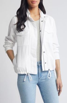 Caslon Cotton Gauze Utility Jacket in White at Nordstrom Rack, Size X-Large