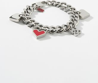 HUGO BOSS Mens Heart oversized chain bracelet