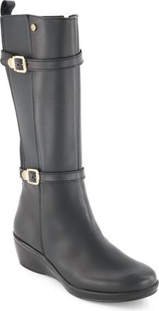 Andrea Womens Leather Tall Riding Boots In Black