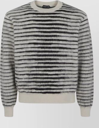 Tom Ford striped brushed mohair silk jumper
