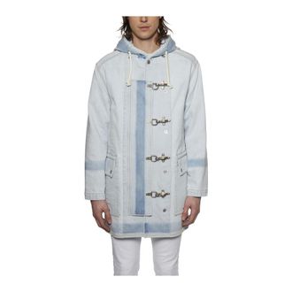 Maison Margiela Jassen, Heren, Blauw, S, Katoen, Doubled Jeans Bomber Jacket