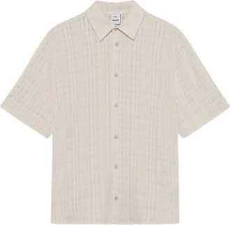 Won Hundred Daniel Shirt - Heren - Korte mouwen Overhemden - Beige - XL - Katoen - Overhemden
