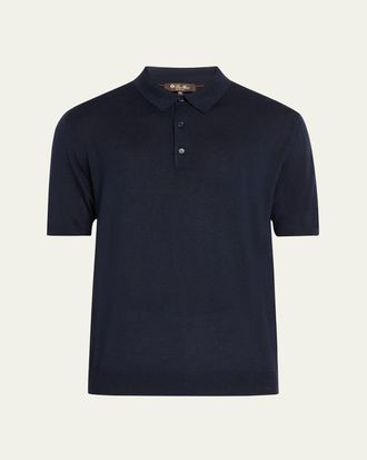Loro Piana Mens Sottile Short-Sleeve Polo Sweater
