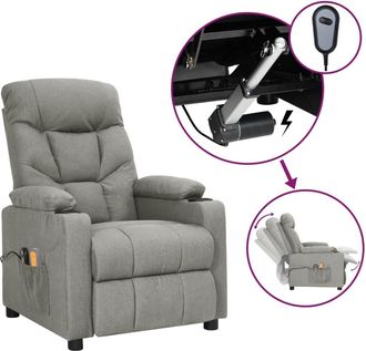 vidaXL Vidaxl - Sill&oacute;n De Masaje El&eacute;ctrico Tela Gris Claro