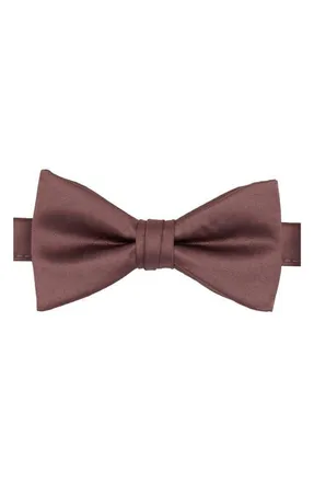 Brooklyn Brigade Mens Solid Satin Pre-Tied Bow Tie in Dark Mauve at Nordstrom