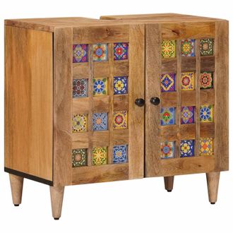 vidaXL Mueble De Lavabo Para Ba&ntilde;o Con Puerta Natural 62 X 33 X 58 Cm Vidaxl