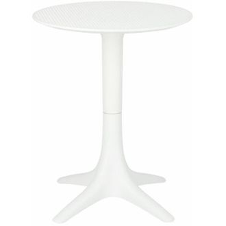 OEM Mesa Redonda Bloom Blanca 60cm Fabricada En Pl&aacute;stico Calado