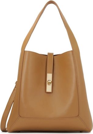 Kazar Lichtbruine handtas met elegant slot - Dames - Schoudertassen - Bruin - ONE Size - Leer - Tassen