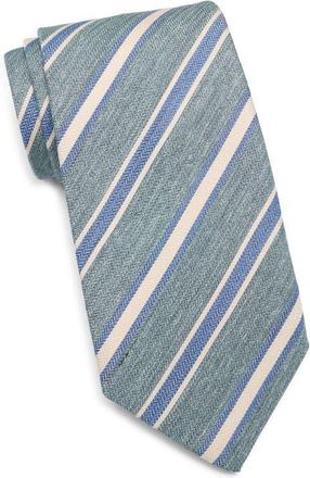 David Donahue Stripe Silk Tie in Green at Nordstrom