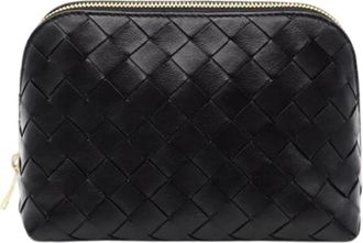 Bottega Veneta Pre-owned Clutches, female, Black, Size: ONE SIZE Pre-owned Intrecciato Leather Pouch