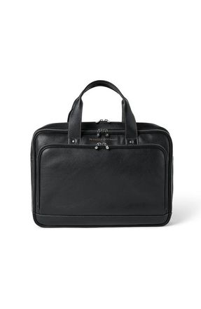 Brunello Cucinelli Grained calfskin briefcase with zipper in Black at Nordstrom