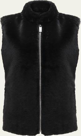 Gorski Select Lamb Shearling Zip Vest with Loro Piana Wool Back
