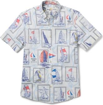 Reyn Spooner Pacific Cup 2026 Print Shirt in Ivory at Nordstrom, Size Xx-Large