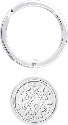 Generic Milestone Year 90th Birthday Keyring Sixpence, 1936, Authentic Vintage Coin Gift, Meaningful Keepsake for Men and Women