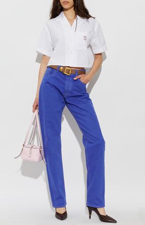 Versace Short Shirt With Pocket, Womens, White