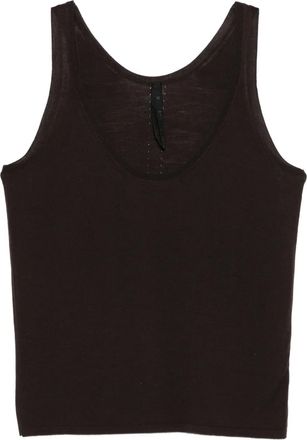 Petar Petrov Tanktop van merinowol met diepe ronde hals - Bruin