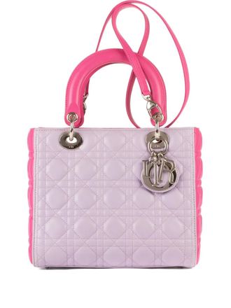Dior quilted two-toned tote bag - women - Leather - One Size - Purple