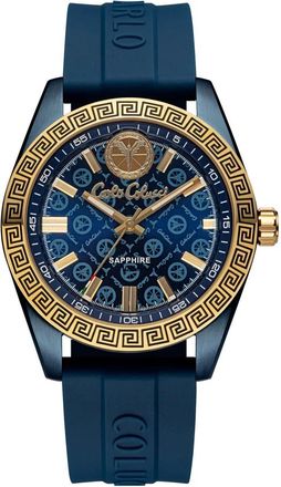 Carlo Colucci Roestvrijstalen horloge met siliconen band - Heren - Horloges - Blauw - ONE Size - Accessoires