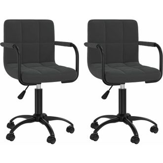 vidaXL Vidaxl - Sillas De Comedor Giratorias 2 Uds Terciopelo Negro