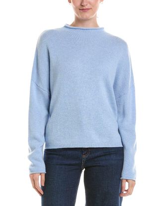 Fort&eacute; Cashmere Slouchy Roll Trim Cashmere Pullover