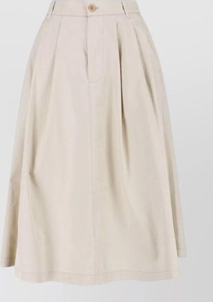 Aspesi midi skirt knee length pleated buttons pocket