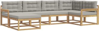 vidaXL Conjunto De Sof&aacute;s De Exterior 5 Uds. Blanco Y Gris Claro Vidaxl