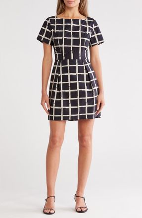 French Connection Funnel Neck Cotton Minidress in Print at Nordstrom Rack, Size Small