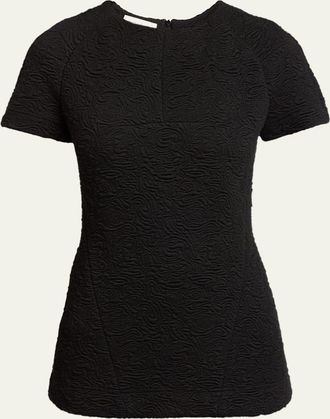 Dries Van Noten Hunelly Textured Short-Sleeve Top