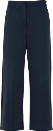 Max Mara Cropped Broeken - Dames - Straight fit broeken - Blauw - XL - Broeken
