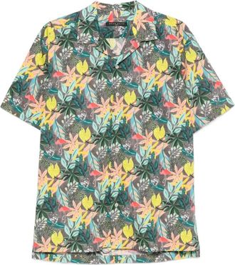 Brian Dales 001 Camicia - Heren - Korte mouwen Overhemden - Veelkleurig - L - Satijn - Overhemden