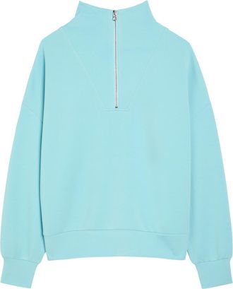 Varley Hawley Half-zip Stretch-jersey Sweatshirt - Light Blue - Xxs (UK4 / Xxs)