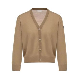 Moncler Hybrid Cardigan - female - Moncler - Cardigans - Beige - L - Knitwear