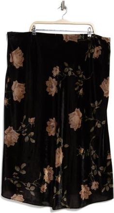 Vince Floral Velvet Skirt in Black at Nordstrom Rack, Size 20W