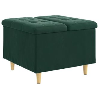 vidaXL Pouf Con Storage Verde Scuro 60 X 60 X 45 Cm Velluto Vidaxl