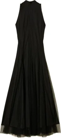 Twin-Set Abito lungo smanicato in tulle - Nero