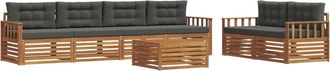 vidaXL Conjunto De Sof&aacute;s De Exterior 7 Uds. Natural Y Antracita Vidaxl