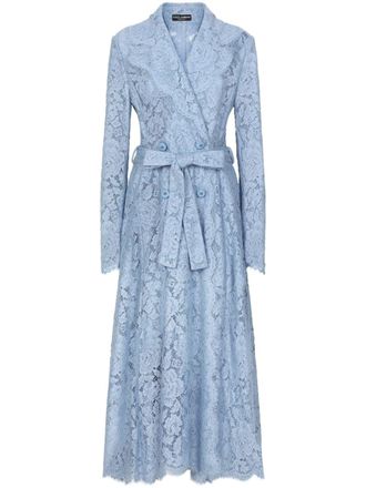 Dolce & Gabbana Trench DNA in pizzo cordonetto - Blu