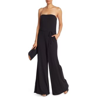 Go Couture Strapless Tube Jumpsuit in Black at Nordstrom Rack, Size Medium