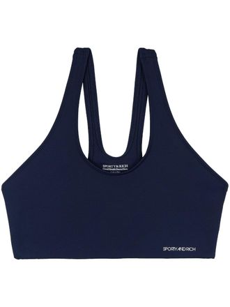 Sporty & Rich logo-print sports bra - Blue